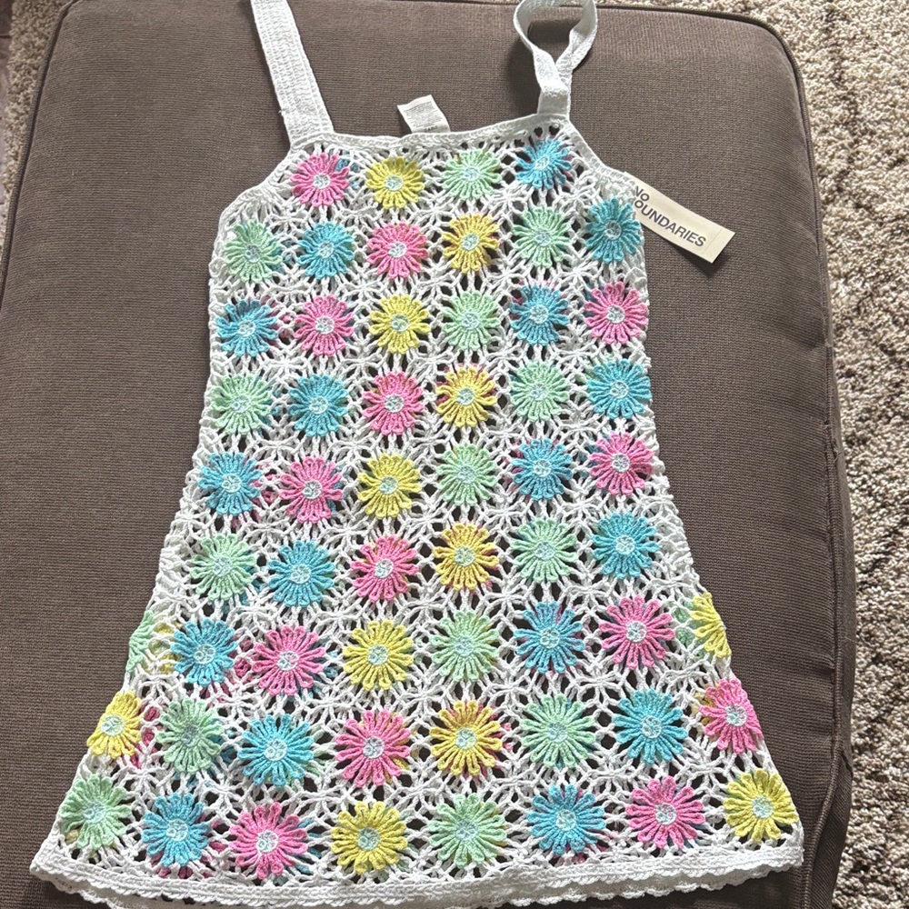 No Boundaries Floral Crochet swim cover up